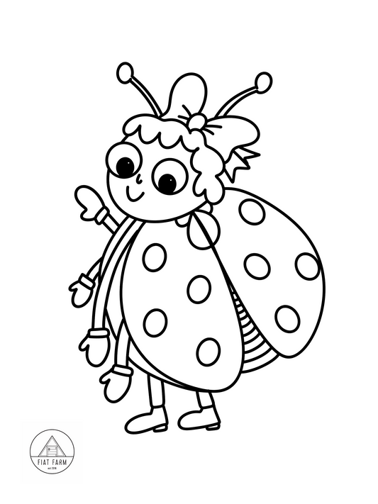 Christmas Colouring pages, Winter Lady Bug