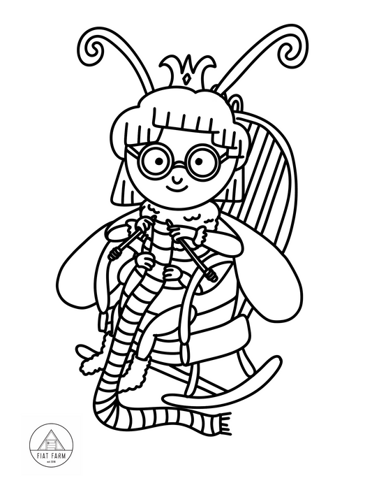 Christmas Colouring pages, Fiat Farm Landscape